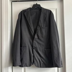 Uniqlo Men’s Gray Checked Blazer Jacket Sz XL